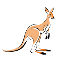 Kangaroo in a standing position showcasing its distinctive features and posture png