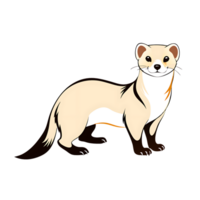 Cute mink standing confidently with a playful expression in a simple setting png