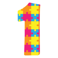 number one puzzle piece png
