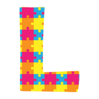 letter l with colorful puzzle pieces on it png