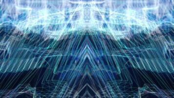 scene of futuristic cyber world, sci-fi grid, technology glowing surface, neon night scene, digital science background video