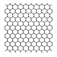 Dark Hexagonal Wire Mesh Isolated on Transparent Background, png