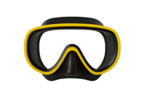 Yellow diving mask isolated on transparent background, png