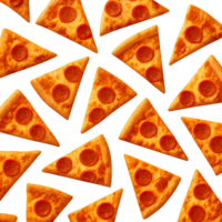 pepperoni pizza slices scattered isolated on transparent background png