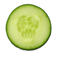Fresh cucumber slice isolated on transparent background, png