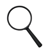 Black Magnifying Glass Isolated on Transparent Background, png