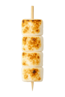Realistic Grilled Marshmallow Skewer Flat Lay Isolated on Transparent Background, png