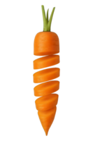 Floating Sliced Carrot Isolated on Transparent Background, png