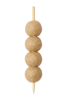 Realistic Single Skewer of Meatballs Flat Lay Isolated on Transparent Background, png