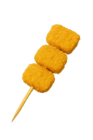 Fried nugget skewer isolated on transparent background, png