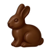 Chocolate Bunny Shape Isolated on Transparent Background, png