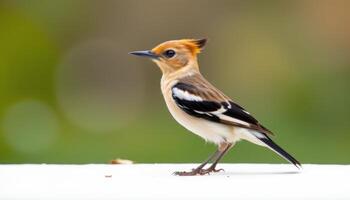 Eurasian hoopoe bird isolated on white, elegant and sharp photo composition
