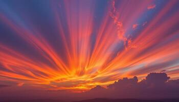 Vivid sunset sky with orange, pink, and purple gradient, nature's masterpiece photo