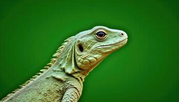 Lizard against green background. photo. photo