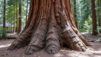 giant redwood tree base photo