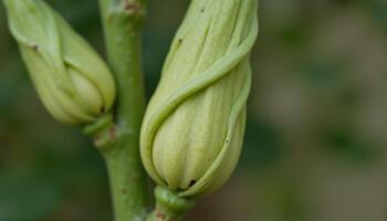 Gradual unfurling of a flower bud, background image, photo. photo