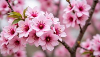 Sakura blossom. A hyper realistic colorful sakura flowers. Created using photo. photo