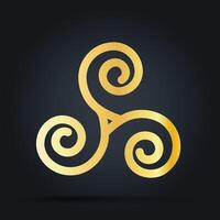 abstract gold swirl symbol background vector