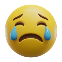 Three-Dimensional Rendering of a Weeping Emoji png