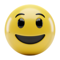 Smiling Yellow Sphere Emoticon Digital Rendering png