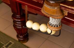 snooker ball in the rail under the table snooker photo