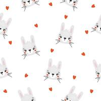 Easter seamless pattern, egg, bunny, cake, chicken, plants, eggs, rabbit portrait vector