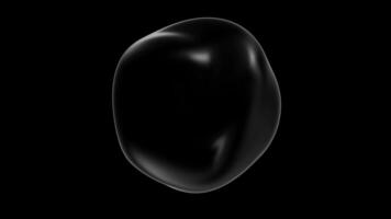 líquido esfera em Preto fundo. minimalista limpar \ limpo Preto fundo. Preto derrubar, científico moderno fundo, logotipo modelo. à moda brincar moderno desenhador fundo. 3d esfera alterar ciclo video