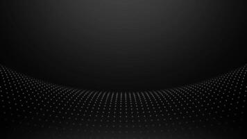 Animated abstract technology dark background random dots and grid 4K. Abstract white dots on black background. Dotted pattern, gradient effect. Ideal for presentations screensavers, technology loop video