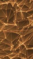 Glowing orange wireframe network with connecting nodes forming a digital mesh across a dark backdrop video