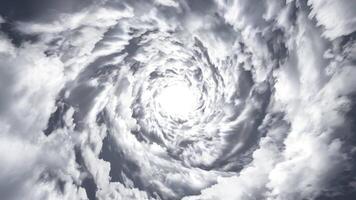 swirl rotate tunnel illustration of clouds background texture. circular cloud. Fantasy clouds, infinity way in tunnel clouds. Spiral clouds.3d animation render. Endless flying across loop video