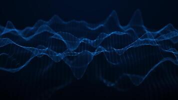 The features a smooth, flowing grid of dots in a blue color scheme, creating a futuristic, digital ambiance. Perfect for looping. Beautiful Blue Wave Technology Background with Dotted Grid. video
