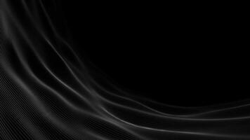Black clean corporate background loop. Animated Abstract glowing Line Particles Wave dark Background. Abstract pattern futuristic hi-tech Particles Background. Abstract Dark Wave Background. 4k. video