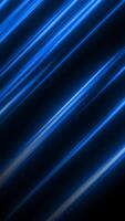 Diagonal blue light streaks moving across a dark background, creating a dynamic and futuristic abstract visual video