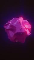 Smooth organic purple form glowing in darkness with abstract shapes and reflective surfaces video