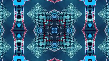 Blue and red kaleidoscope design. Kaleidoscope VJ loop video