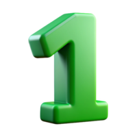 gorgeous passionate bohemian Number character with a straight vertical line. Flat green color, clean lines with Scalable Design. refined png