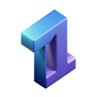 exquisite gothic Isometric number with solid color and crisp edges. Minimal design with Scalable Design. elite png