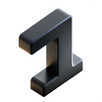 nostalgic serene Minimal isometric number with crisp edges and a black color with Scalable Design. precision png