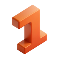 mesmerizing reflective abstract Isometric number with solid color and crisp edges. Minimal design with Scalable Design. studio quality png