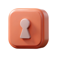 mesmerizing modern Rounded square badge with keyhole shape, flat coral with Scalable Design. elite png