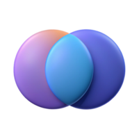 notable mid-century Venn diagram with two overlapping circles. Crisp edges, scalable design, minimal with Scalable Design. flawless png