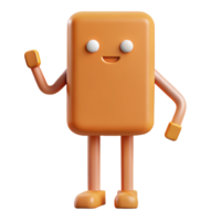 magnificent abstract Upright rectangle character with thin arms and legs. Clean lines, flat color, with Scalable Design. 4K png