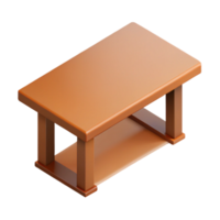 majestic melancholic geometric Minimal isometric table with single-weight stroke and brown color with Scalable Design. high quality png
