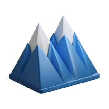 impressionante harmonioso elegante geométrico montanha faixa. fresco arestas, plano cor. peso único AVC. com escalável Projeto. museu qualidade png