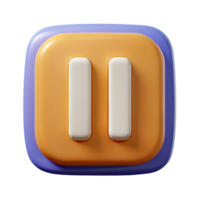 vibrant traditional Pause button icon. Two vertical bars. Crisp edges, flat color with Scalable Design. sharp png