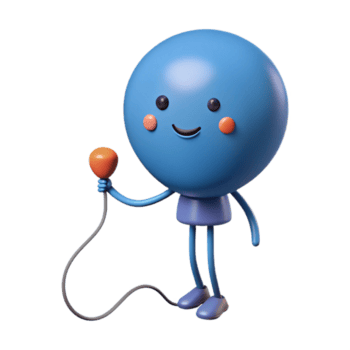 sereen ongeëvenaard ballon karakter met draad gehecht. schaalbaar, vlak kleur, enkel gewicht beroerte met schaalbaar ontwerp. png