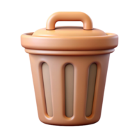 notable art deco Pictogram of a trash can. Crisp edges, minimal, flat color with Scalable Design. museum quality png