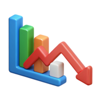 nostalgic extraordinary Downward trending arrow chart with two data points. Clean lines, minimal, flat color with Scalable Design. authentic png