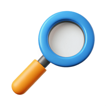 unforgettable impressionist Magnifying glass icon representing search. Crisp edges, flat color, single-weight stroke with Scalable Design. authentic png