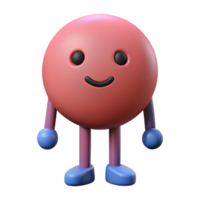 whimsical splendid Circle character with two small, rectangular feet. Clean lines, single-weight stroke, with Scalable Design. detailed png